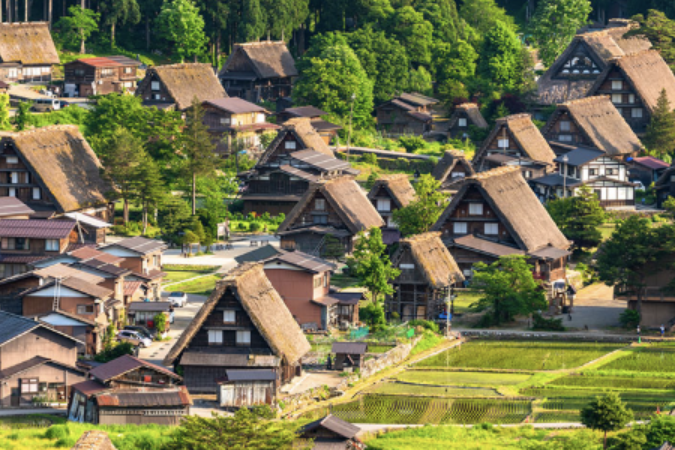 白川郷周辺にて昼食